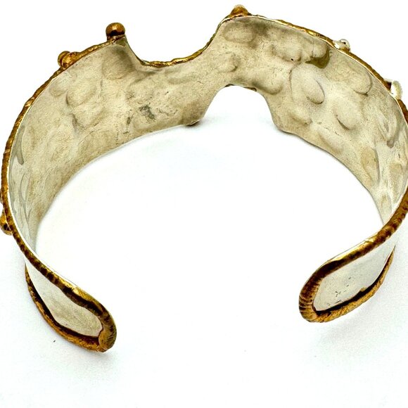 Handcrafted Bronze Copper Zinc Bracelet Genuine Rose Quartz Adjustable - Picture 11 of 14